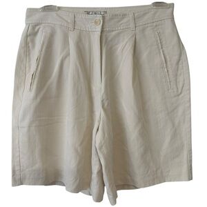 Vintage Tommy Bahama Silk Bermuda Shorts Jorts Cream size US 4 Pleated
